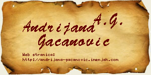 Andrijana Gačanović vizit kartica